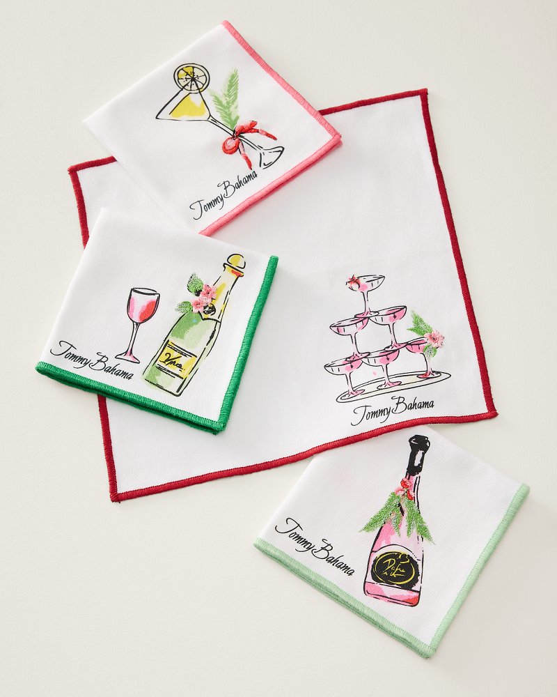Winter Drinks Cocktail Napkins - Set of 4