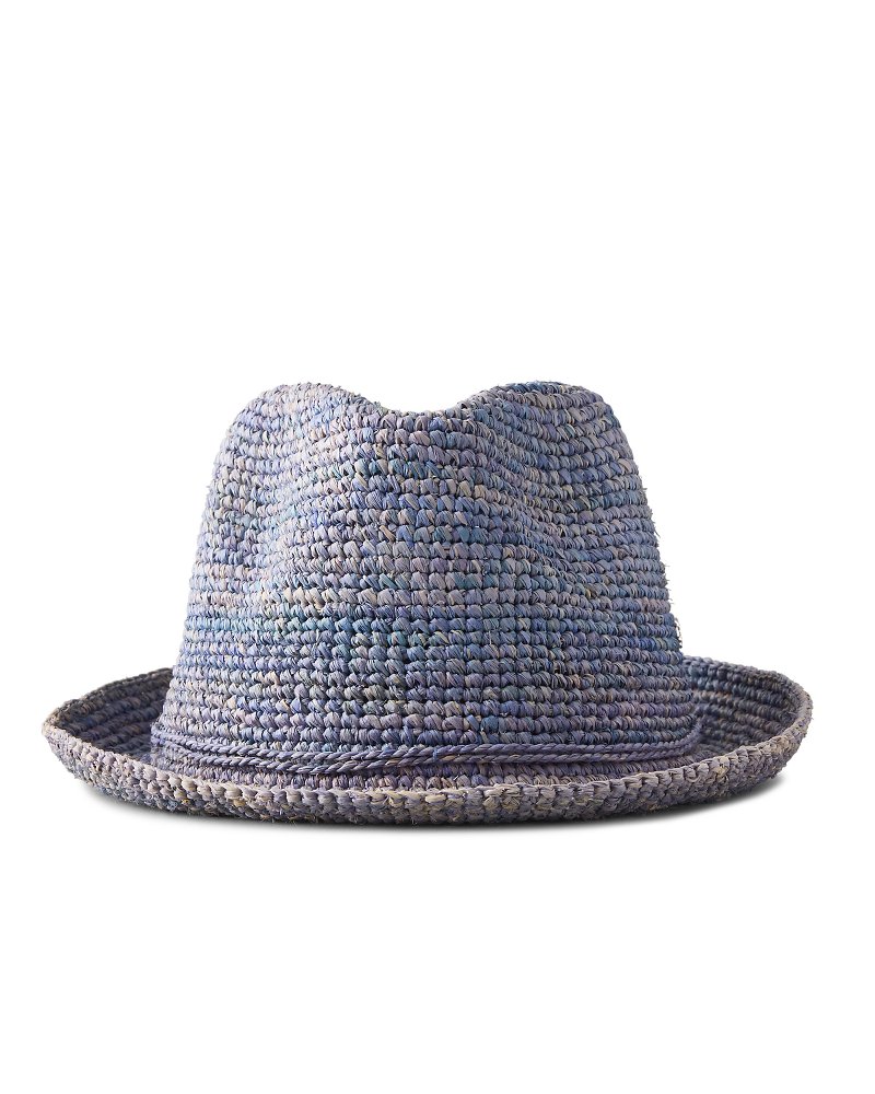 Thumbnail for Gigi Crochet Raffia Packable Fedora Hat