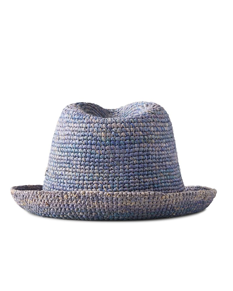 Thumbnail for Gigi Crochet Raffia Packable Fedora Hat