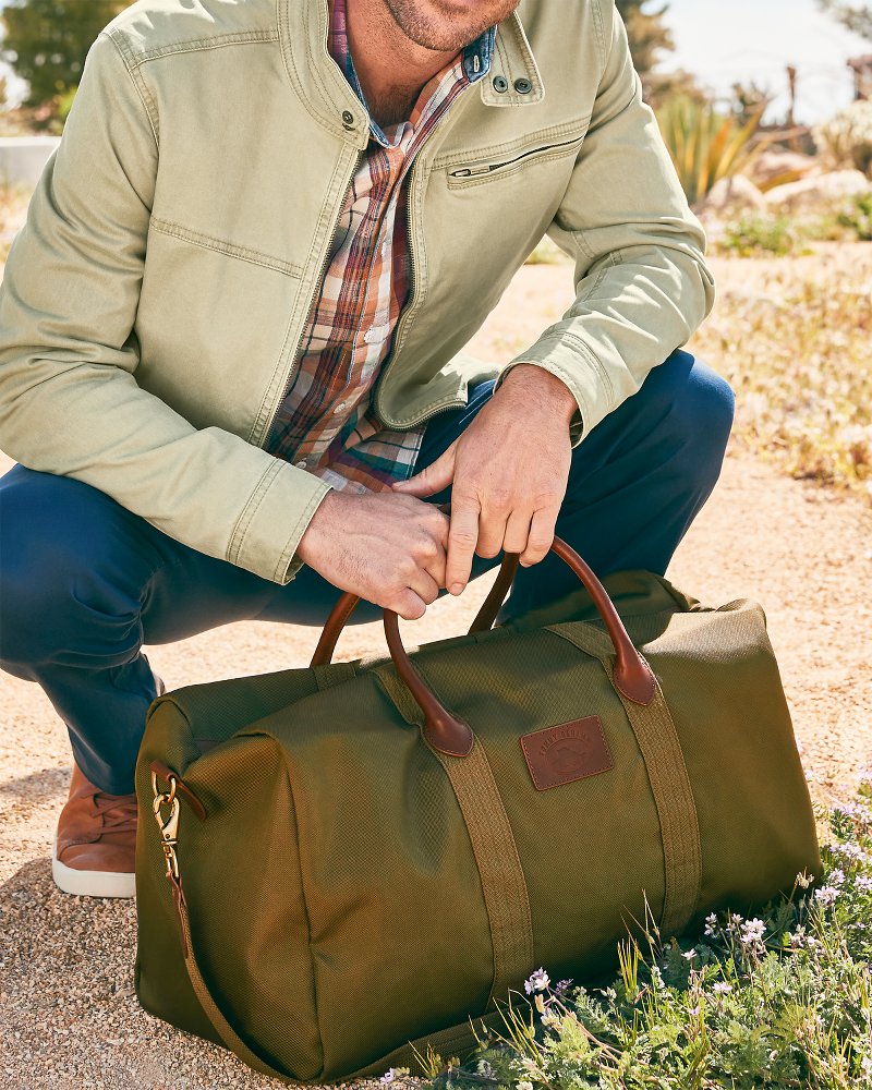 Tommy bahama deals leather duffel bag