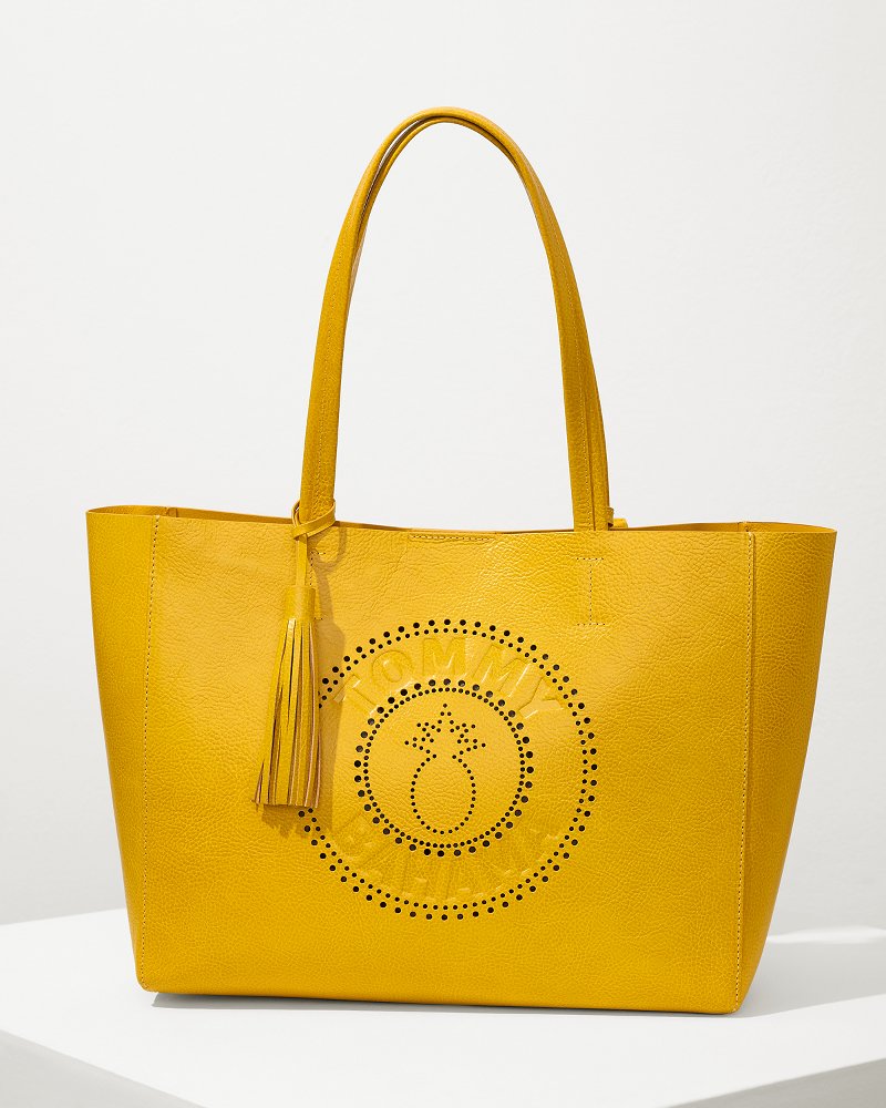 Tommy Bahama Perforated Leather Tote