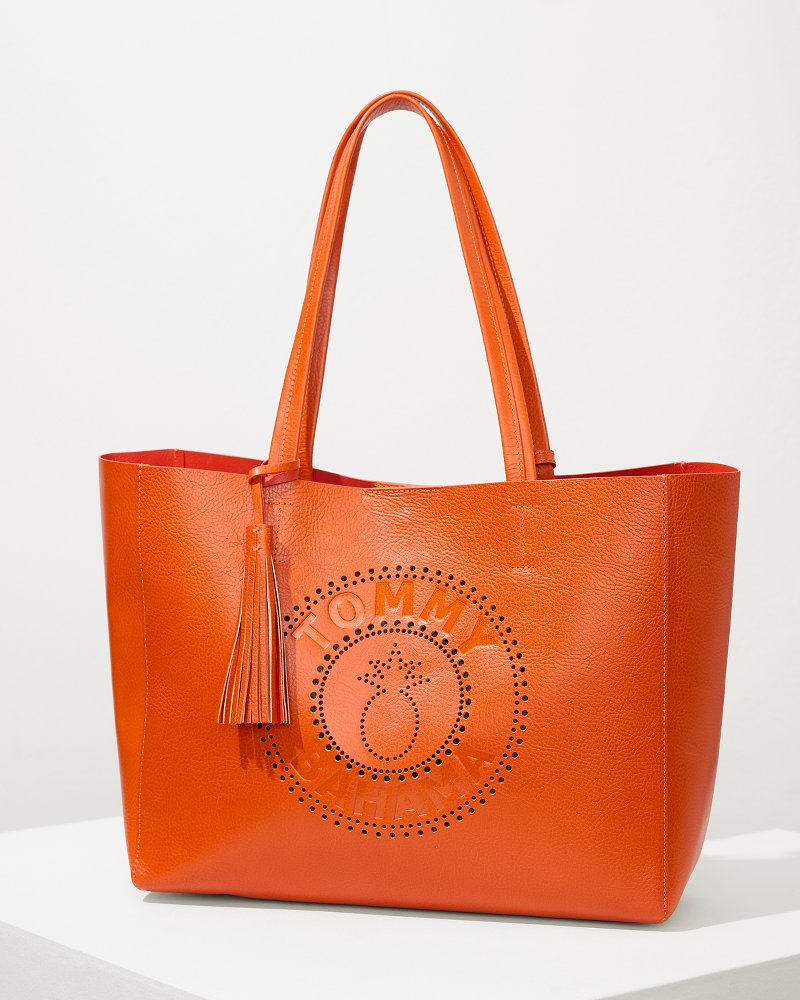 Tommy Bahama Perforated Leather Tote