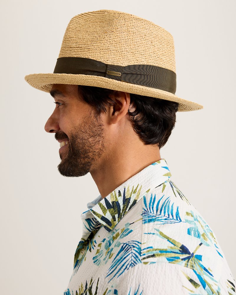 mens dress straw hats Afternoon Women (White) Cowboy Hat Vintage Straw Fedora