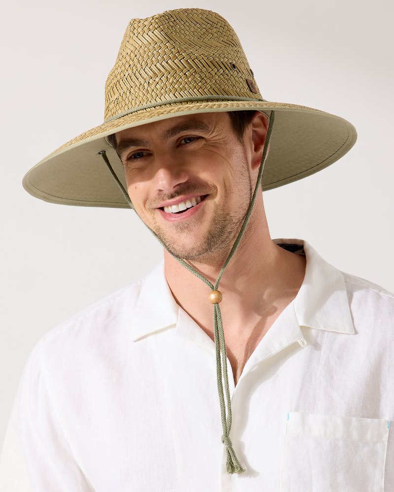 TOMMY BAHAMA MENS FEDORA HAT * S/M * NEW BRAID STRAW PANAMA STYLE SUN SHADY  UPF