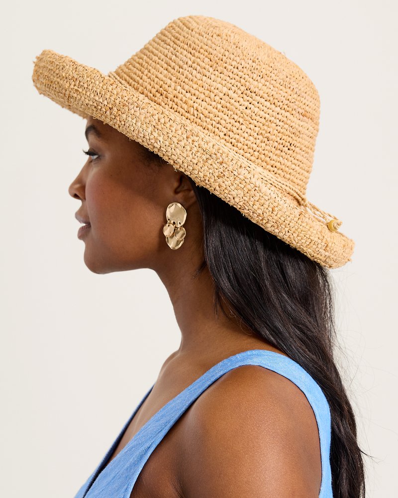 Maria Upturn Raffia Packable Hat