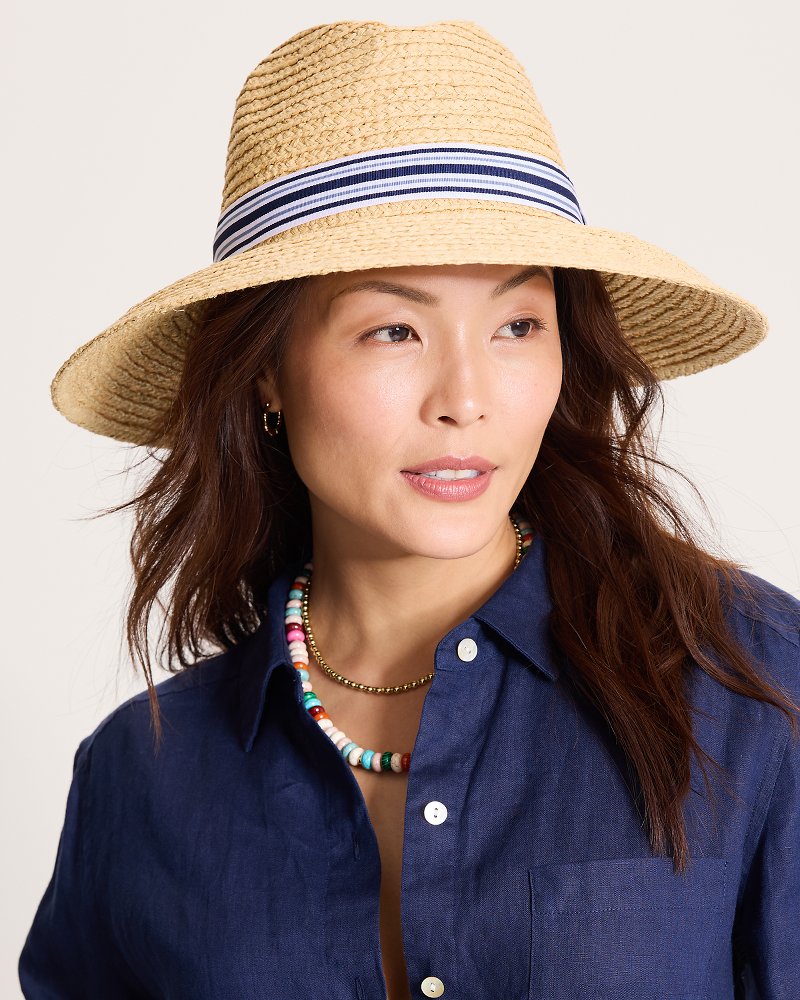 Small Wide-Brim Hampton Raffia Hat