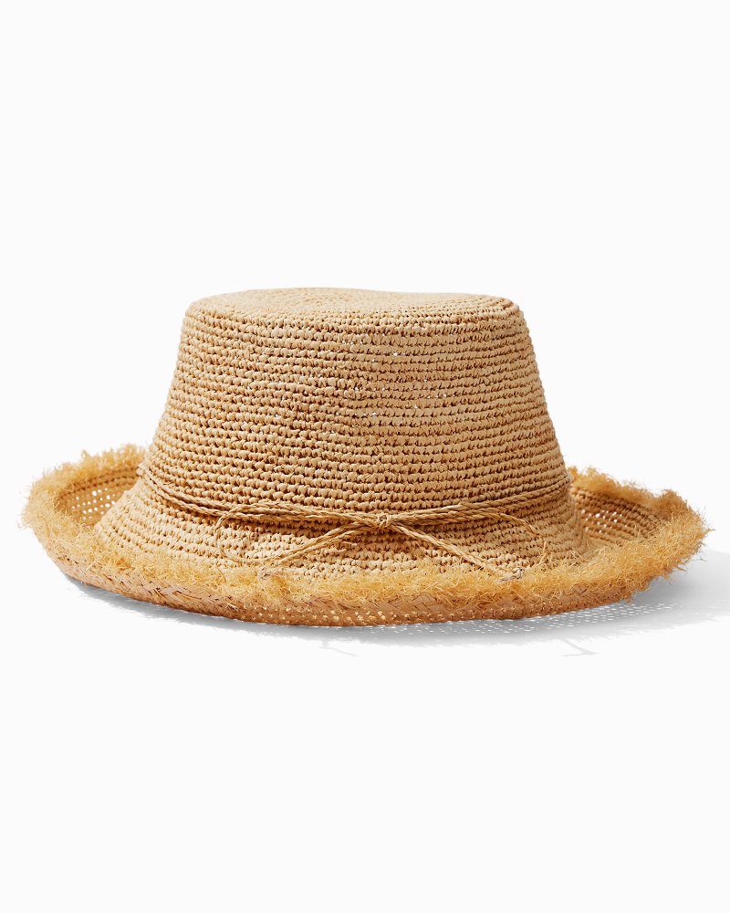 Echo Raffia Packable Bucket Hat Brown