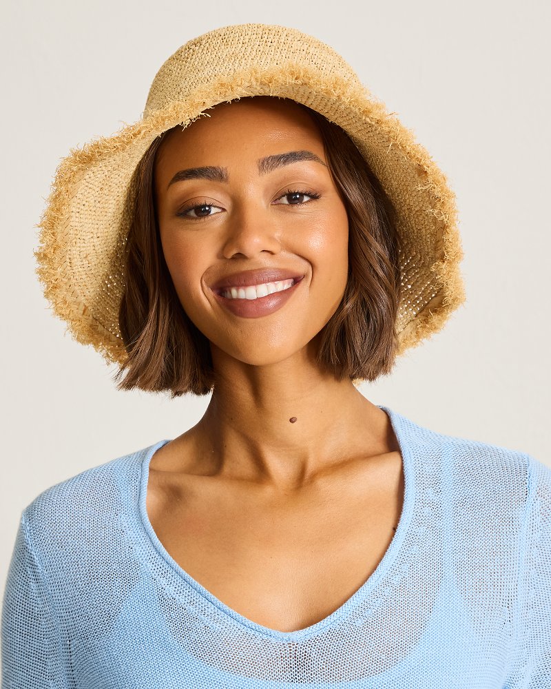 Tommy Bahama Women's Raffia Packable Bucket Hat