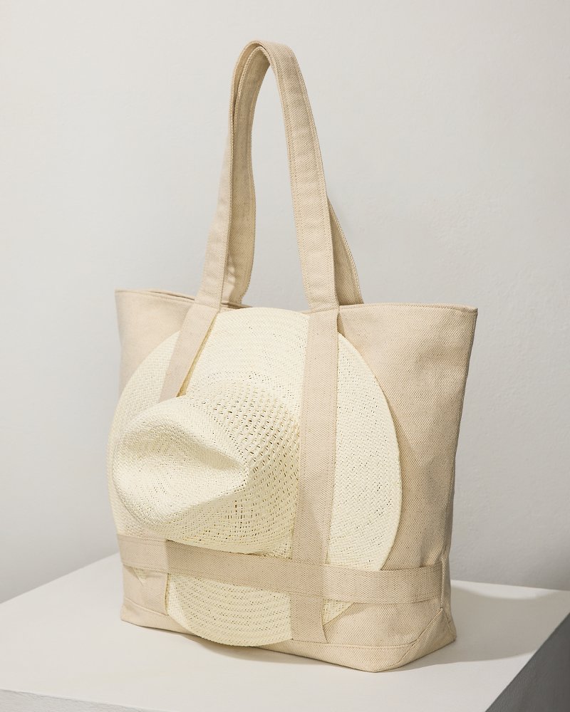 Striped Economy Cotton Canvas Tote Bag