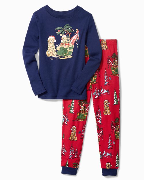 Kids' Puppy Christmas Pajama Set