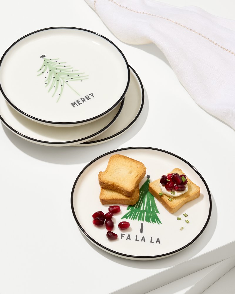 Holiday Tree Appetizer Plates—Set of 4