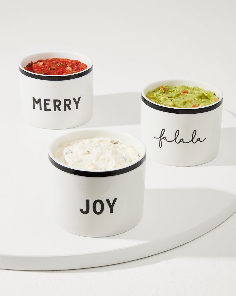 Ceramic Holiday Dip Bowls—Set of 3