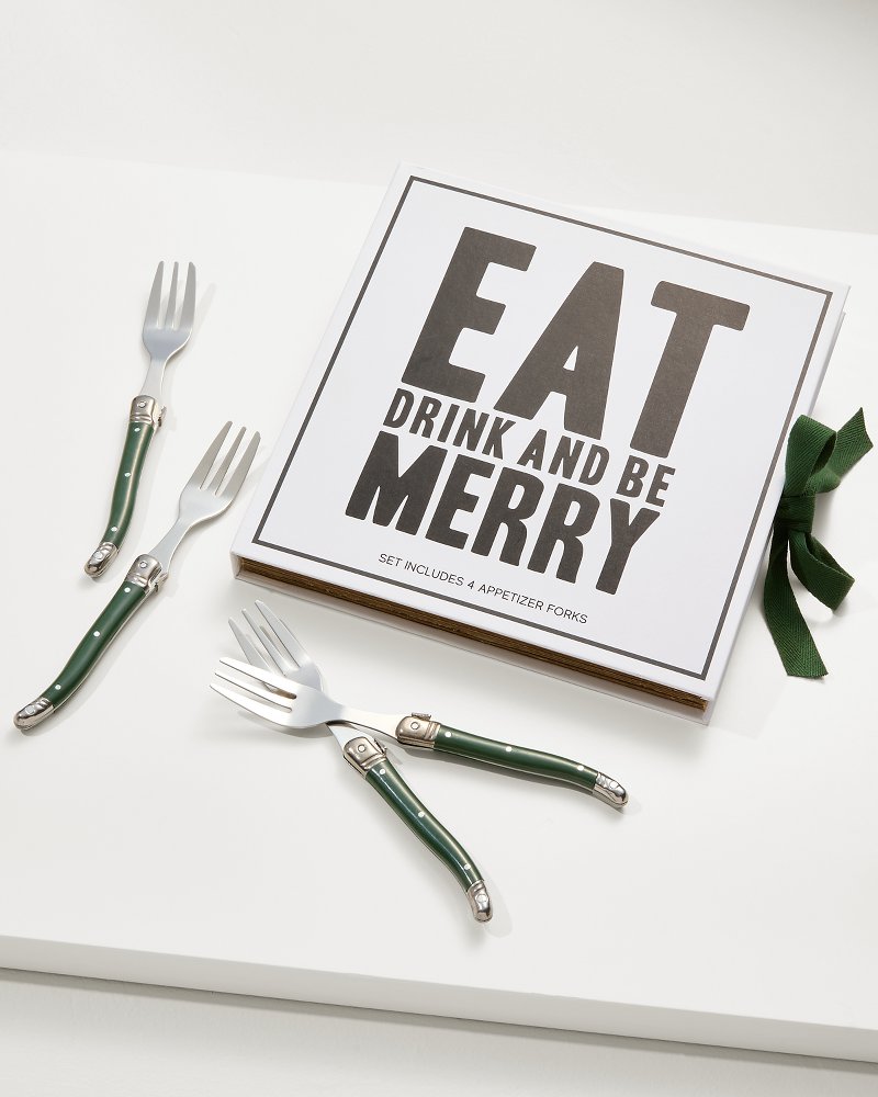 Eat, Drink & Be Merry Appetizer Fork Set