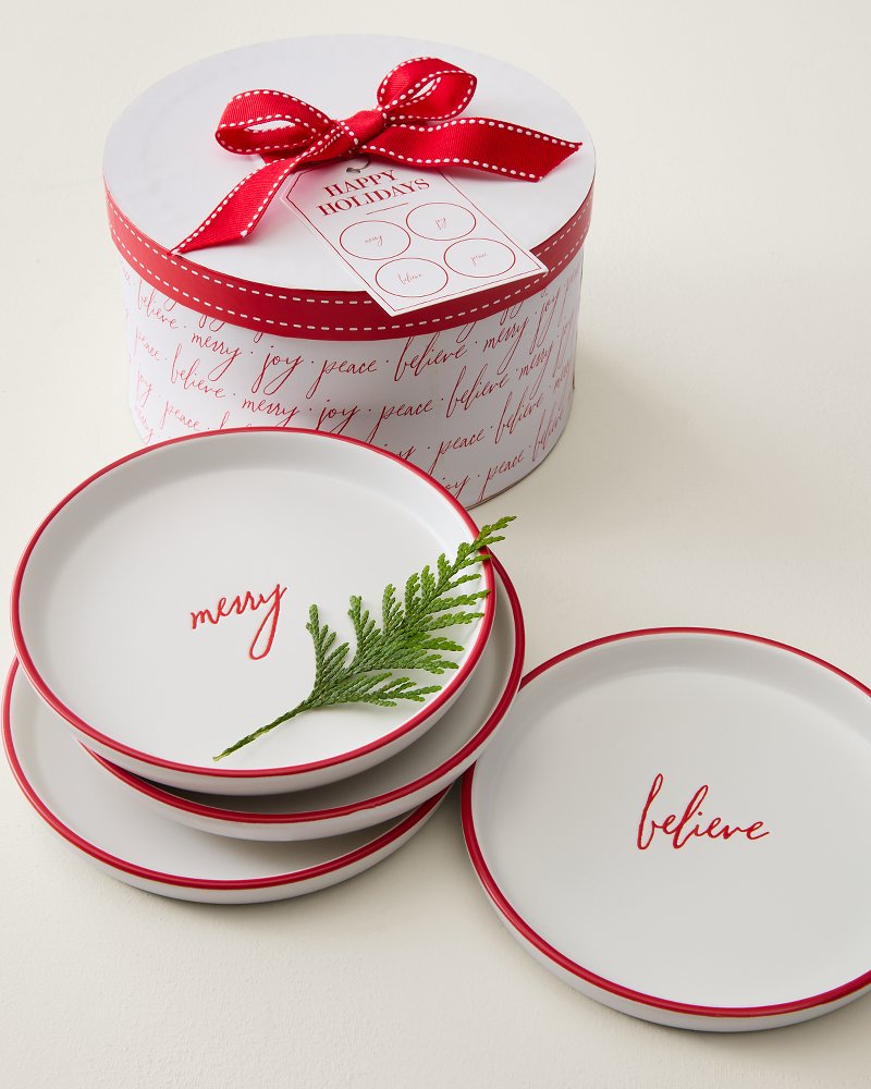 Holiday Dessert Plates - Set of 4