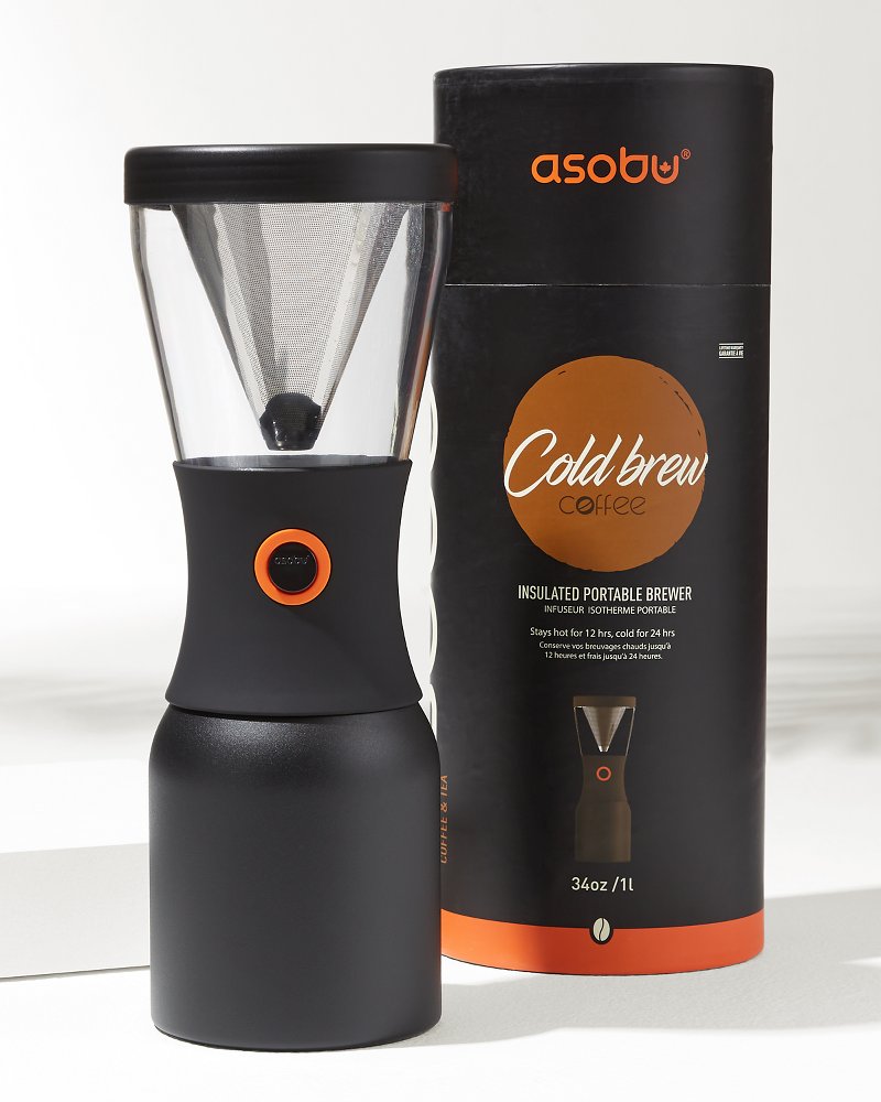 Portable Cold Brew Coffee Maker 34oz Asobu Black