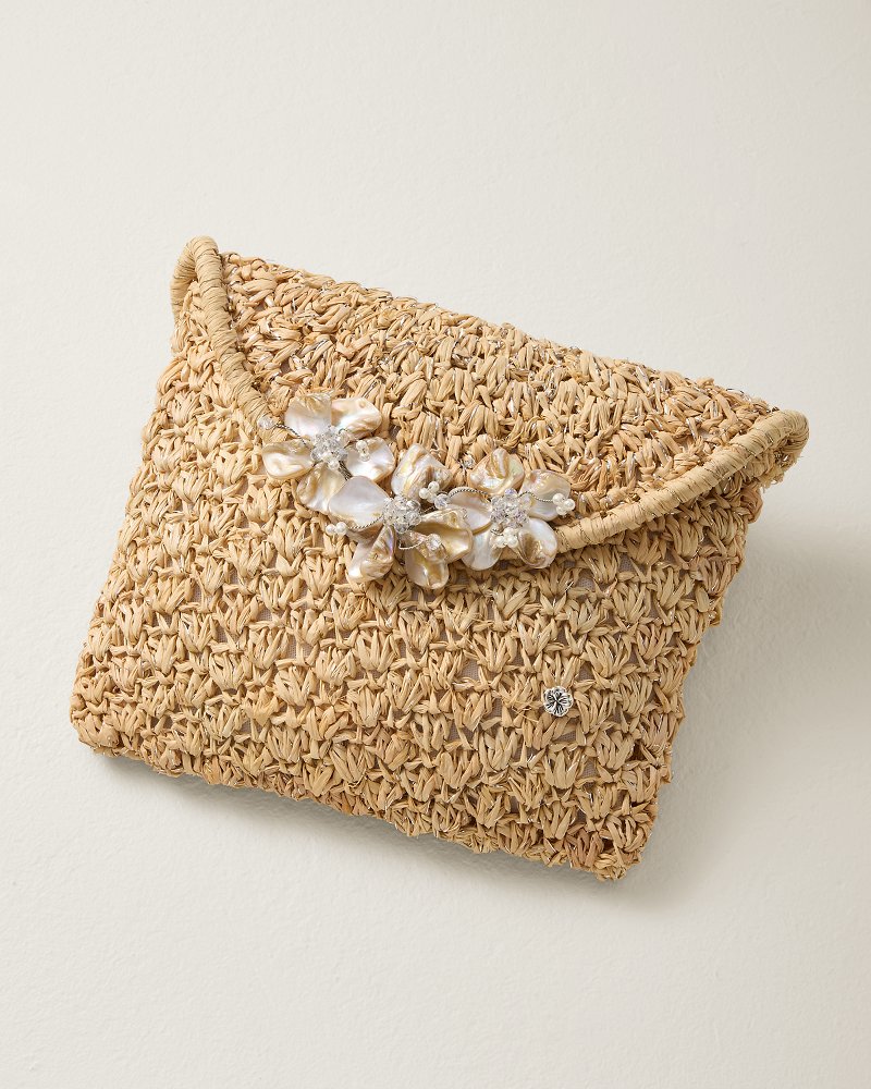 La Pax Lux Crochet Raffia Clutch