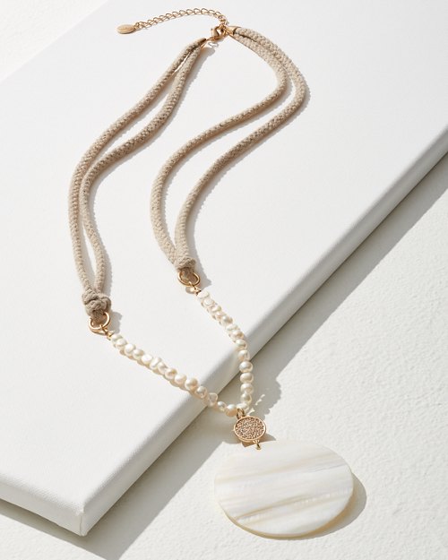 St. Kitts Mother-of-Pearl Pendant Necklace