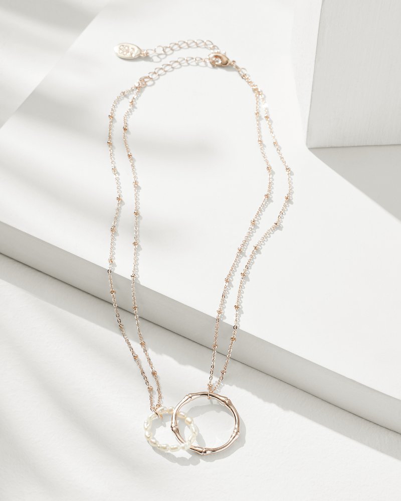 Island Essence Rose Gold Double-Loop Necklace
