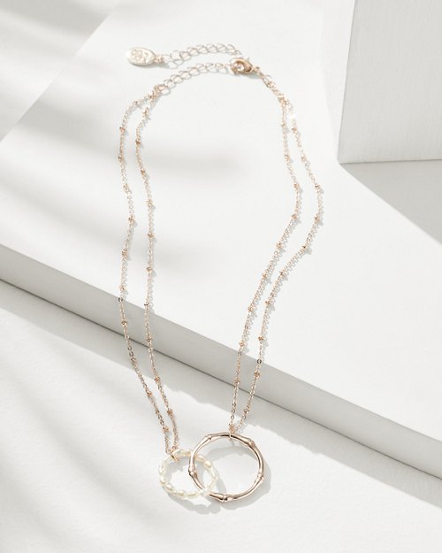 Island Essence Rose Gold Double-Loop Necklace
