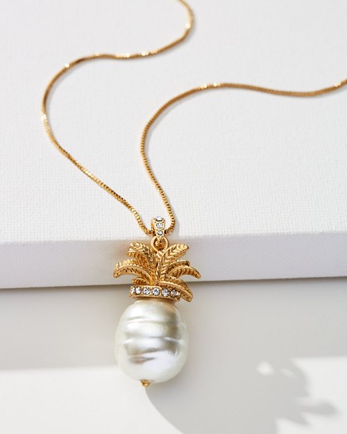 Pineapple Paradise Pearl Pendant Necklace