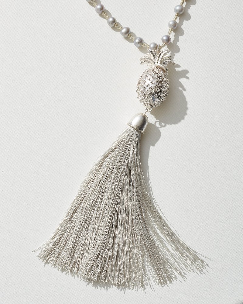 Island Essence Pearl Pineapple Tassel Necklace