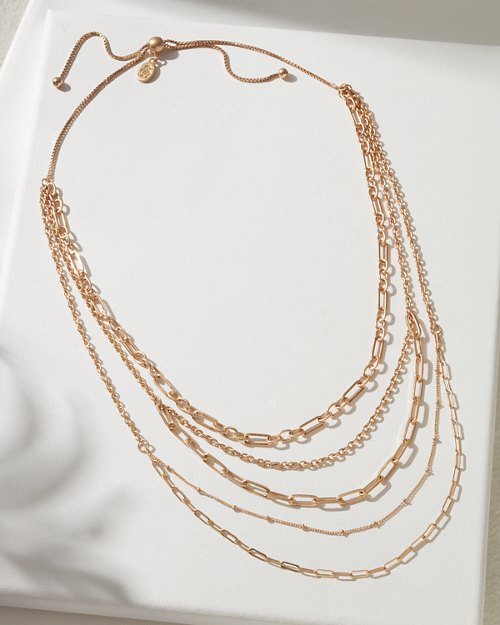 Sunny Days Multi-Layer Link Chain Necklace