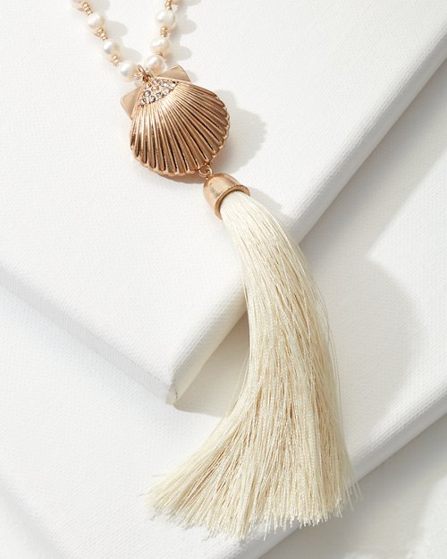Lanai Seashell & Pearl Tassel Necklace