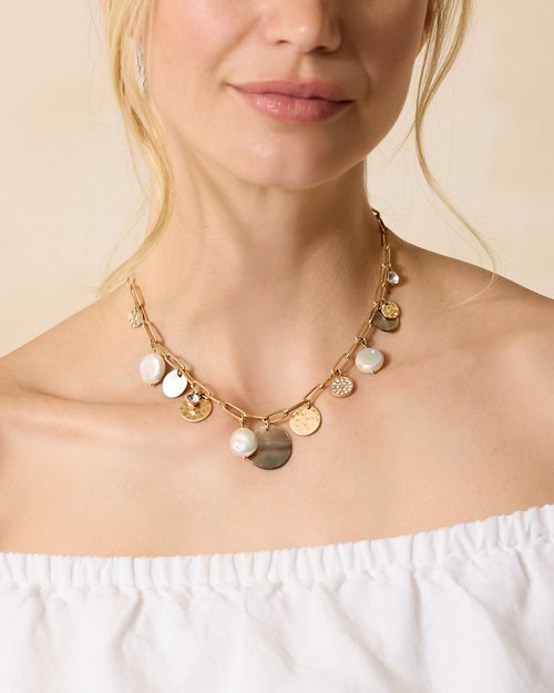 Dreams of Sunshine Shell and Freshwater Pearl Necklace