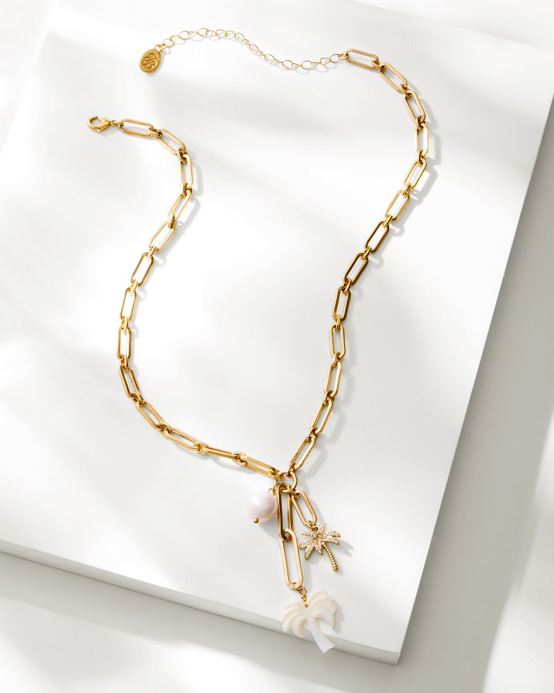 Kihei Collection Palm Tree Charm Y Necklace
