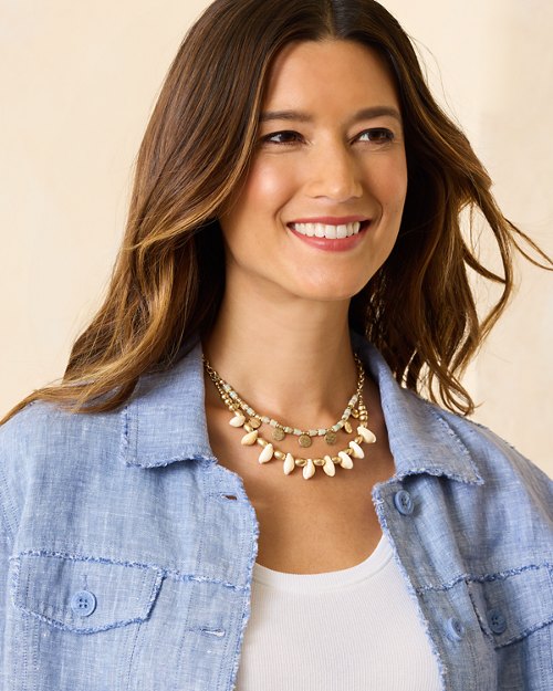 Kihei Collection Layered Beaded Shell Necklace