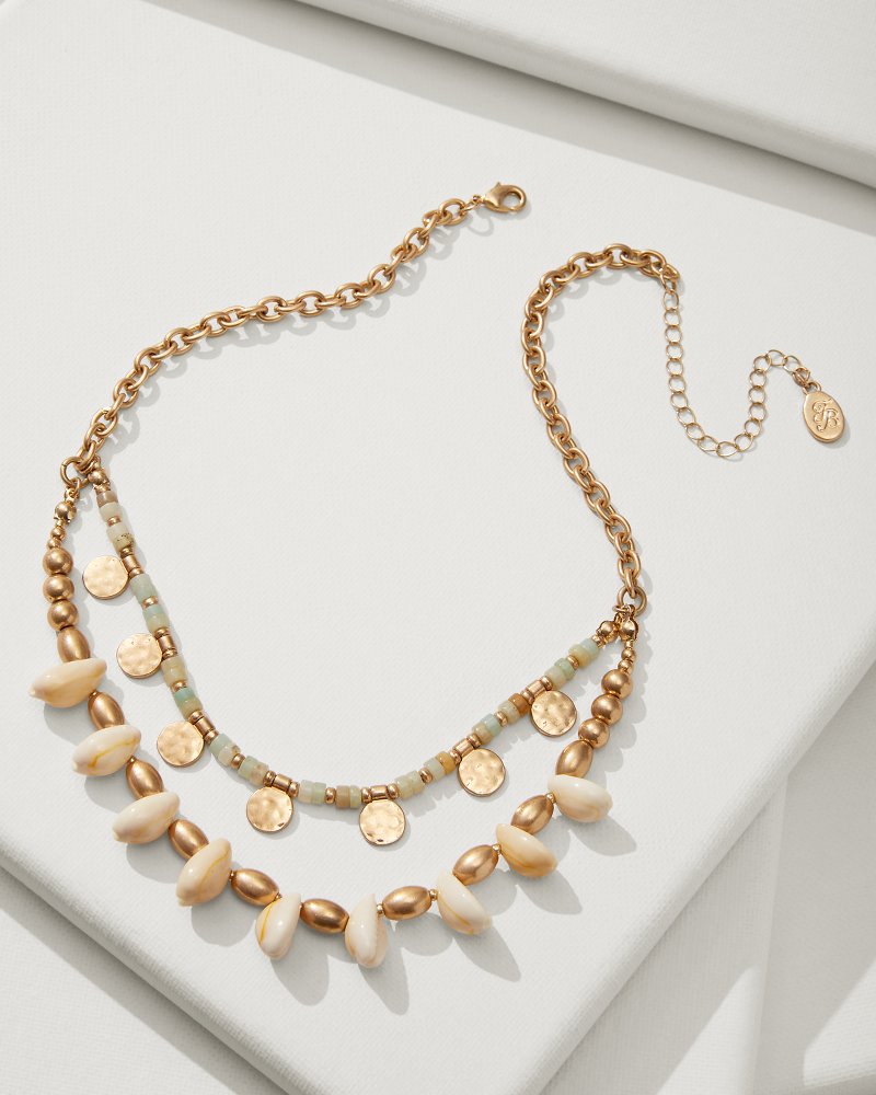 Kihei Collection Layered Beaded Shell Necklace