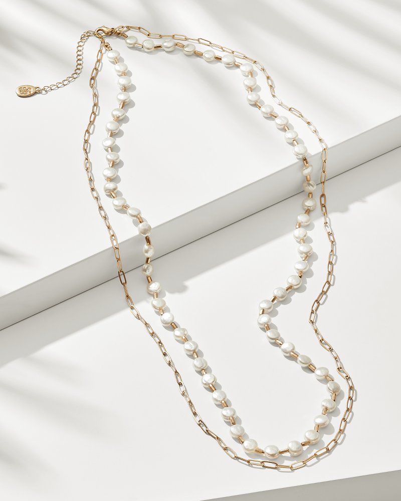 Thumbnail for Pearl Island Double-Layered Necklace