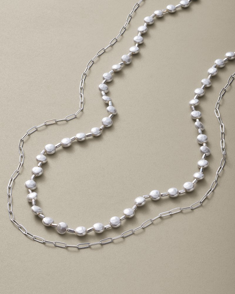 Thumbnail for Silver Coast Pearl Layered Necklace