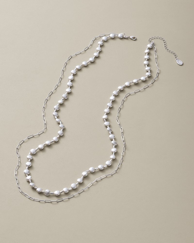 Silver Coast Pearl Layered Necklace