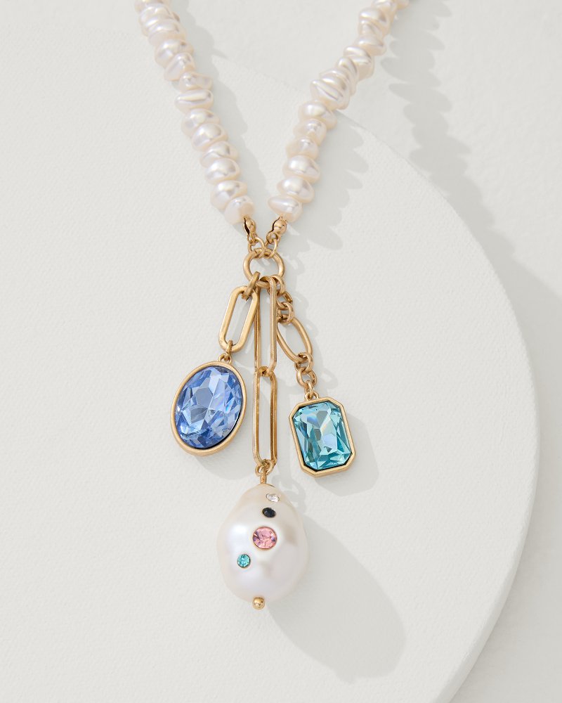 Thumbnail for Tidal Treasure Pearl and Stone Charm Necklace