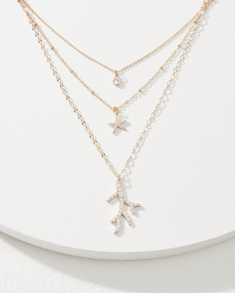 Thumbnail for Coral Isles Sealife Charm Layered Necklace