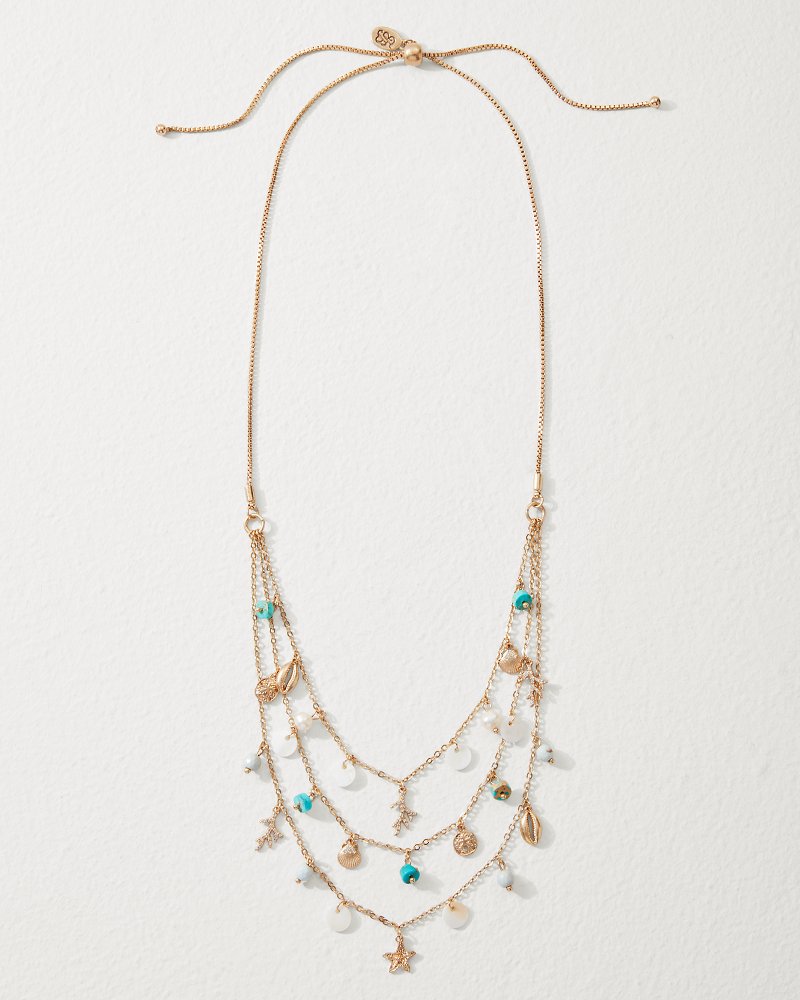Thumbnail for Coral Isles Semi-Precious Stone & Pearl Layered Necklace