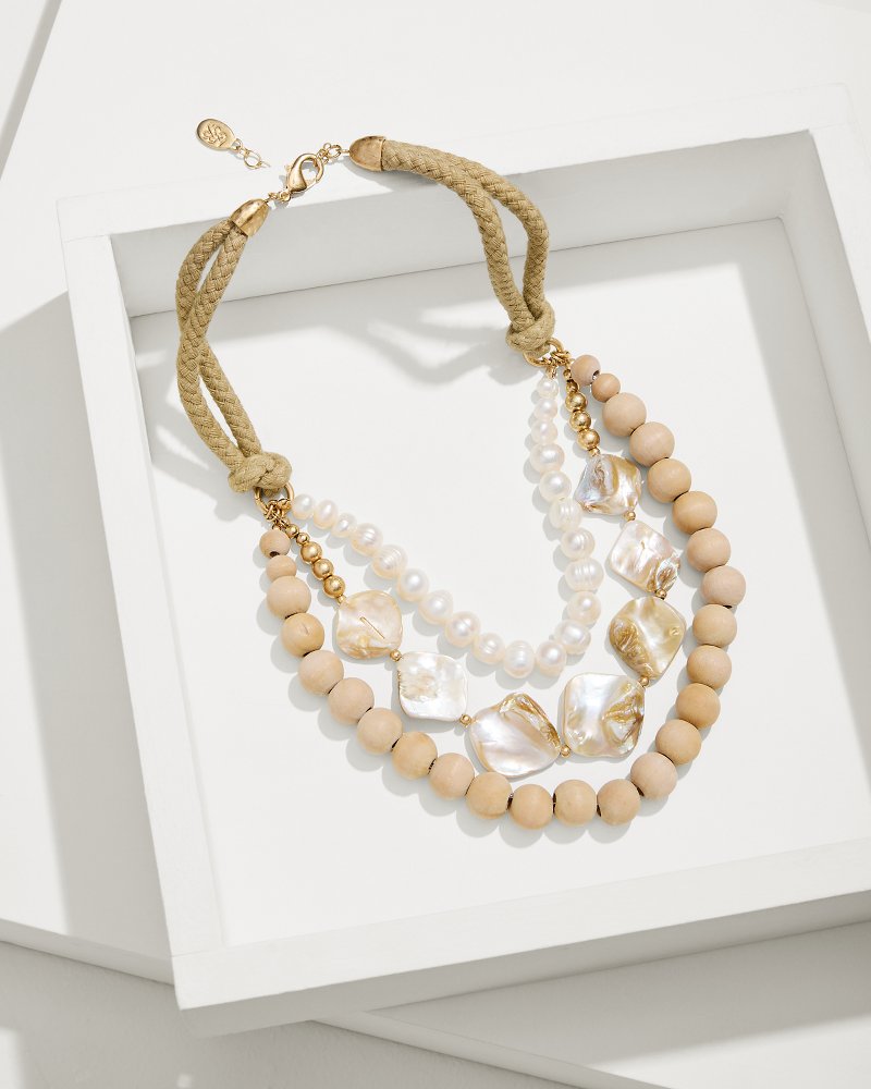 Indigo Shore Mother of Pearl Shell Statement Necklace