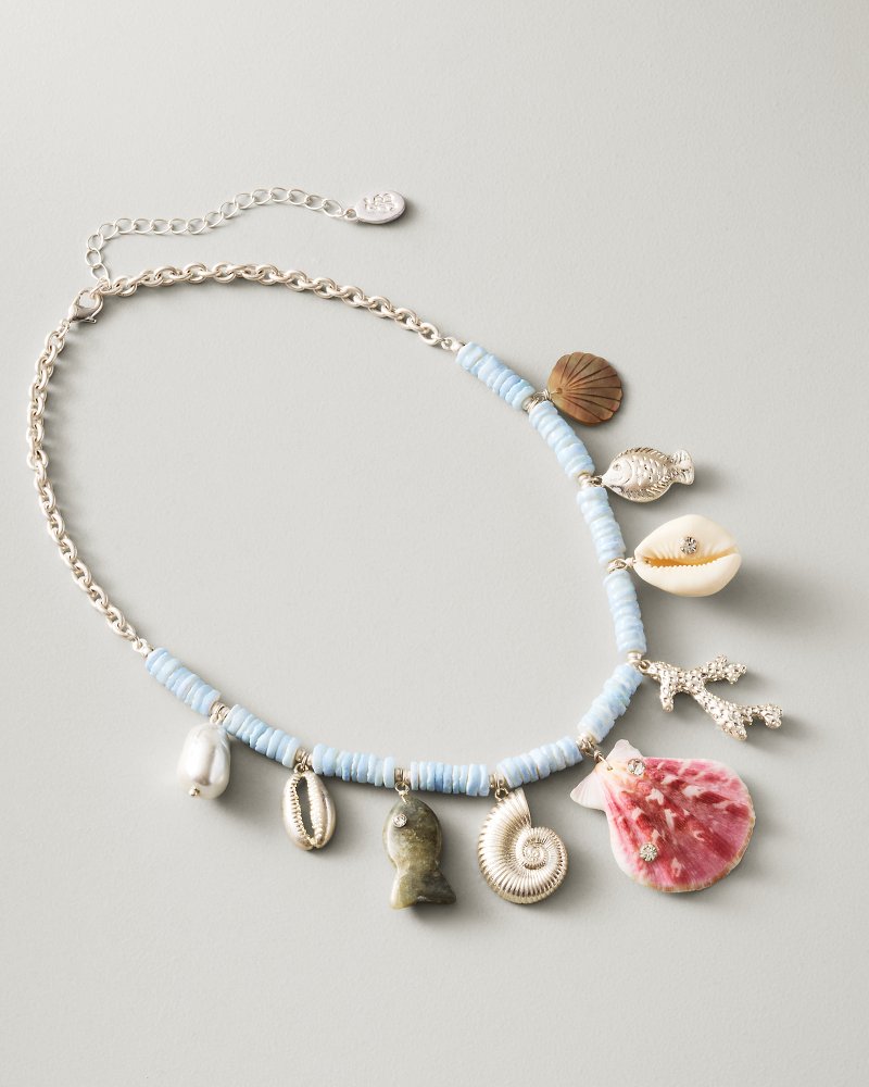 Lagoon Mixed Materials Charm Necklace