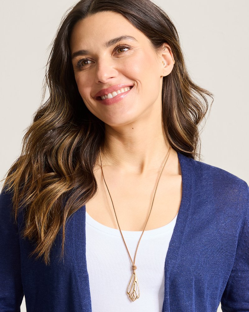 Gold Coast Corded Shell Pendant Necklace