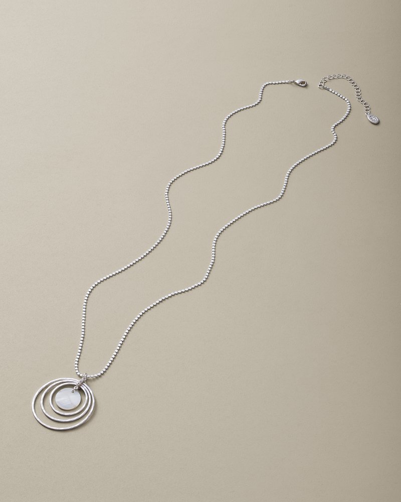 Thumbnail for Silver Coast Shell Multi-Ring Pendant Necklace