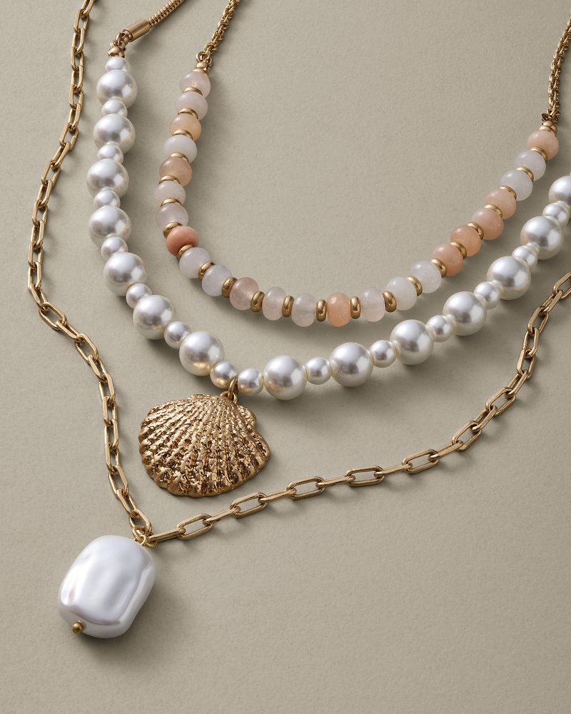 Thumbnail for Rose Coast Mixed Material Statement Necklace