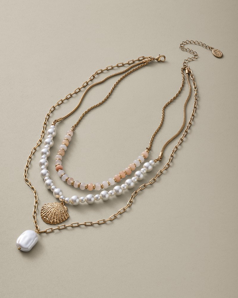 Thumbnail for Rose Coast Mixed Material Statement Necklace