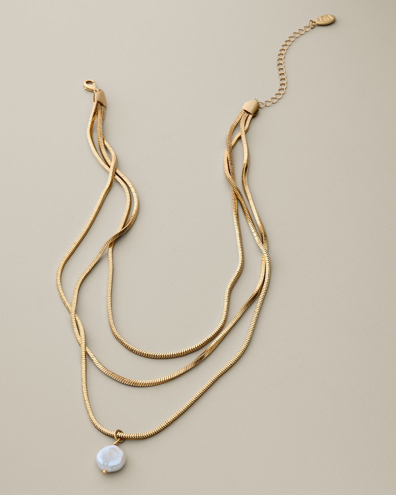 Midnight Cove Pearl Layered Chain Necklace
