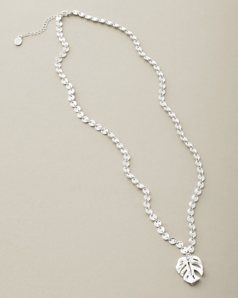 Silver Coast Monstera Pendant Necklace