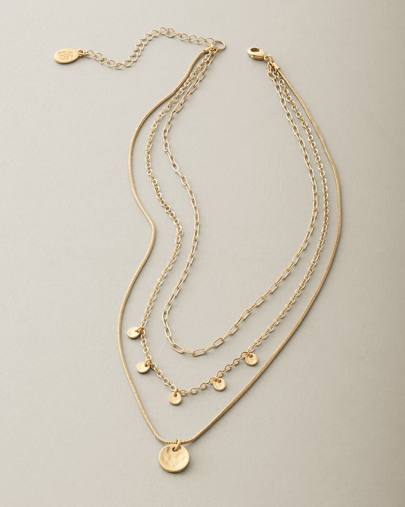 Hibiscus Bliss Multi-Row Pendant Necklace