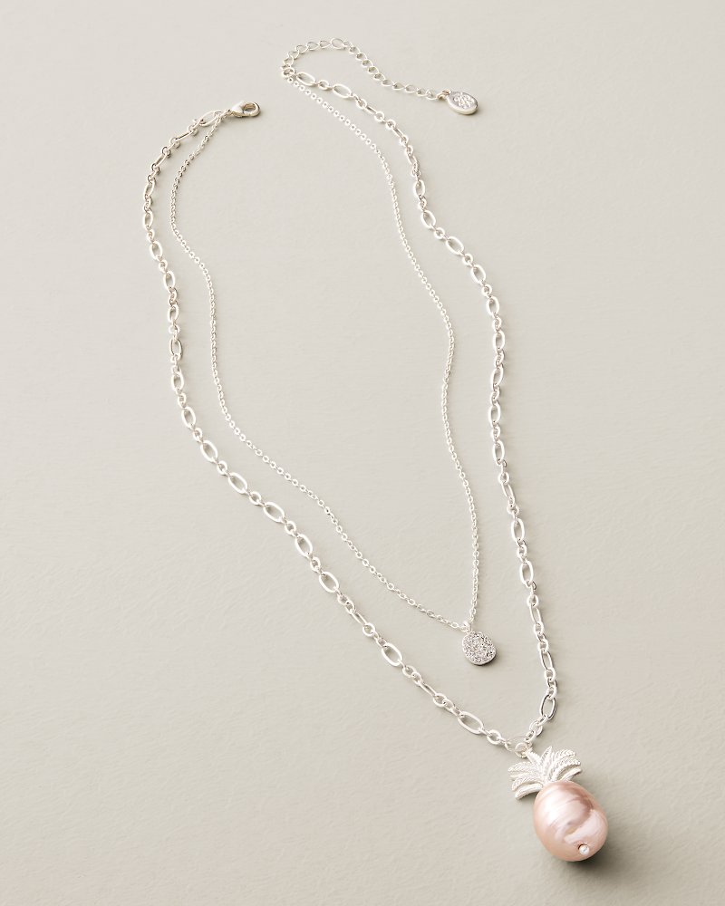 Shimmering Shores Pineapple Layered Pendant Necklace