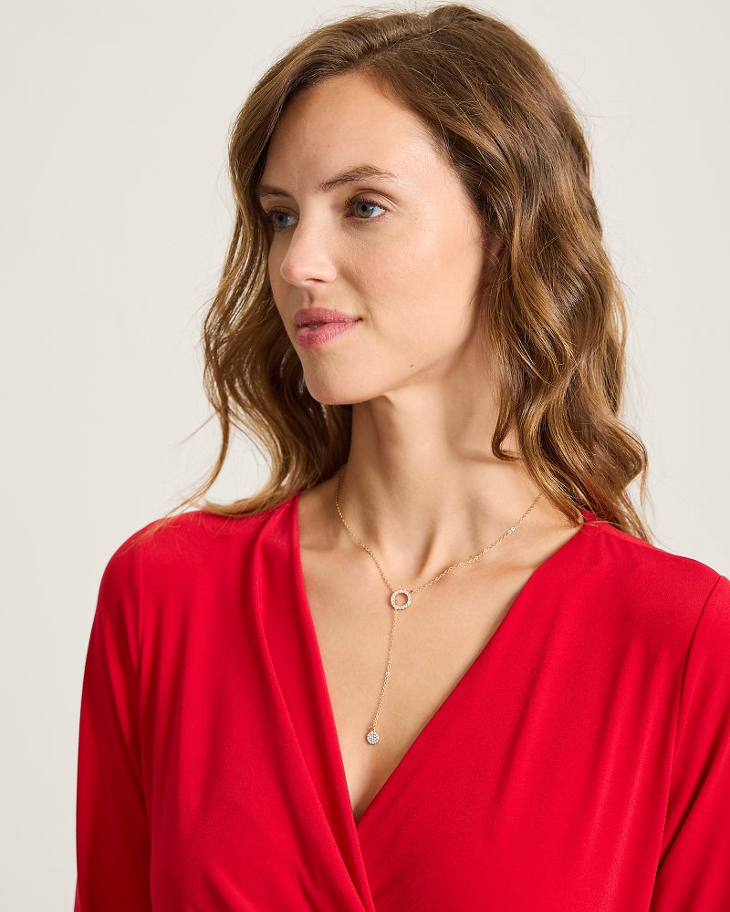 Celestial Sea Gold Hammered Lariat Necklace