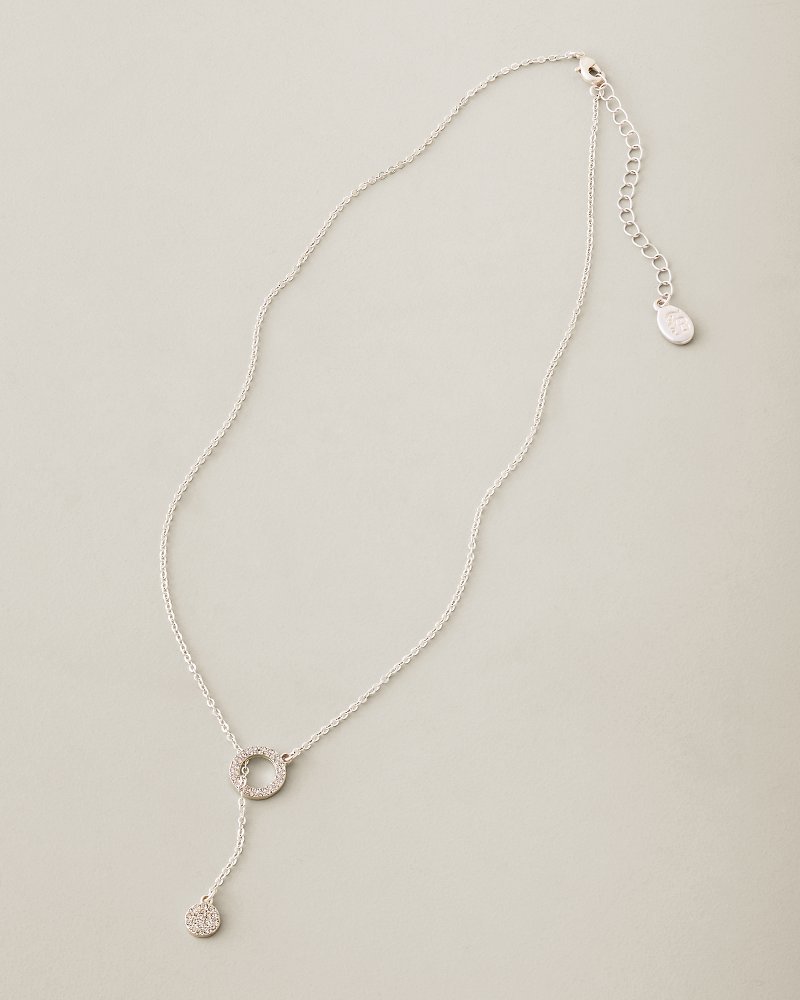 Celestial Sea Silver Hammered Lariat Necklace
