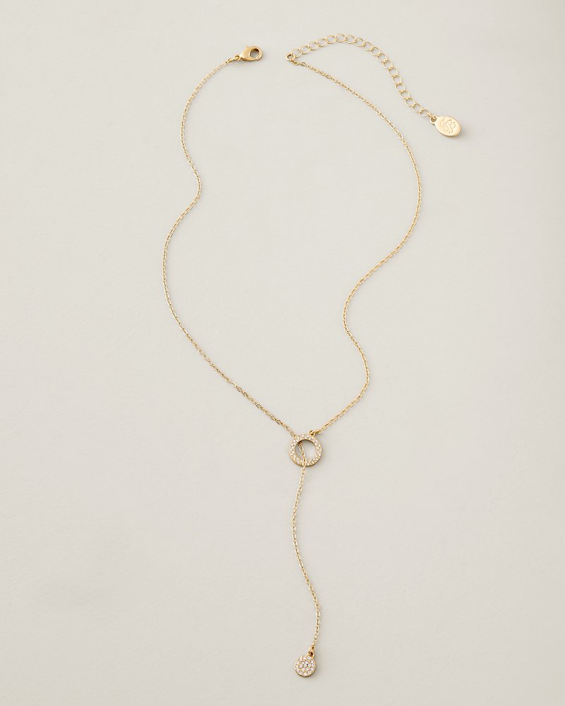 Flora Palms Hammered Lariat Necklace